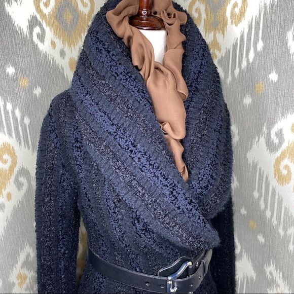 Ralph Lauren 2012 Collection Black Cashmere Blend Chenille Shawl Collar Cardigan - Picture 13 of 16